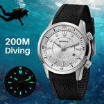 BERNY Men's Automatic Diver Watch – 200M Waterproof, Miyota 8215, Sapphire