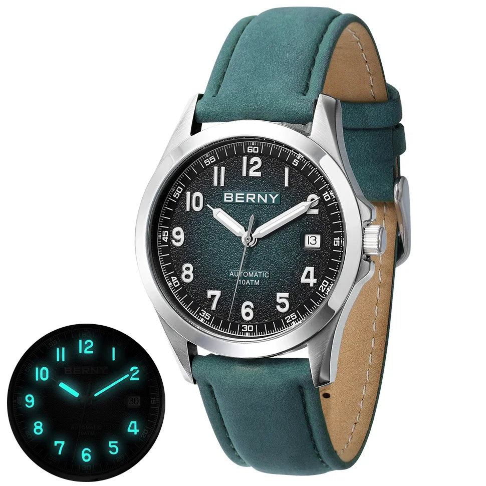 BERNY Men's Automatic Watch – ST2130 Sapphire 10ATM Waterproof Luminous