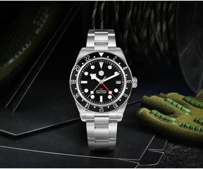 San Martin SN0109 GMT Automatic Watch – 39mm Sapphire Crystal, NH34 GMT Men's Luxury Watch