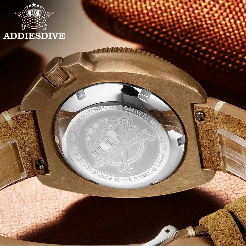ADDIESDIVE AD2104 Bronze Automatic Dive Watch – NH35 Movement, Sapphire Glass, 200m Water Resistant