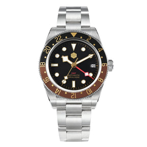 San Martin SN0109 GMT Automatic Watch – 39mm Sapphire Crystal, NH34 GMT Men's Luxury Watch