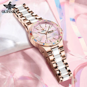 OUPINKE 3283 Women’s Automatic Watch – Luxury Mechanical, Day-Date, 50m Water Resistant
