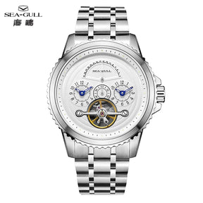 Seagull Flywheel Men’s Mechanical Watch – 44mm, Sapphire, Dual Time