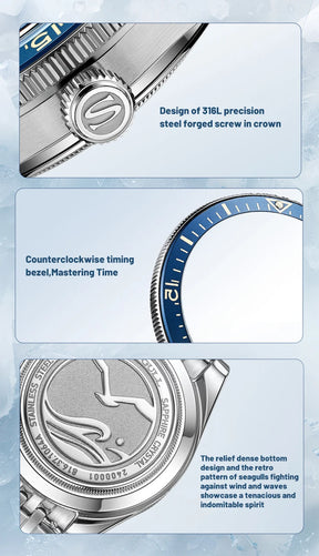 Seagull Men’s Luxury Automatic Watch – Antarctica Expedition, Sapphire, Luminous
