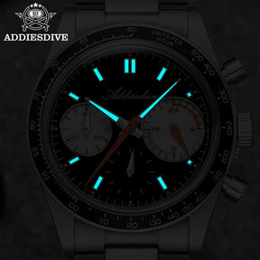 Addiesdive VK63 Chronograph Watch – Racing Style, 100M Waterproof