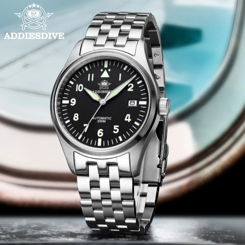 ADDIESDIVE Luxury Men's Business Watch 316L Stainless