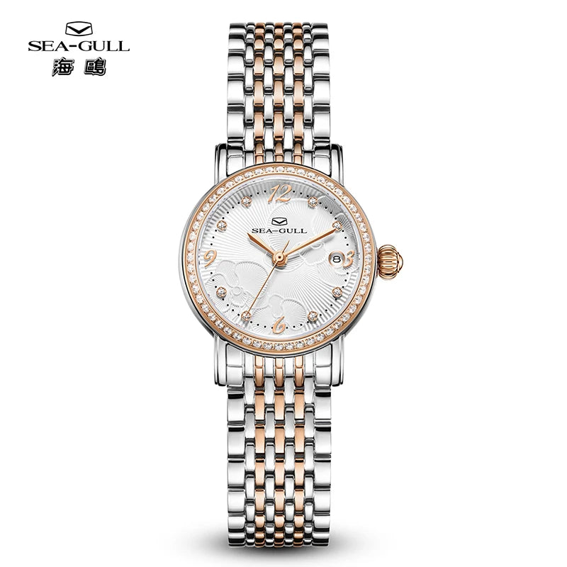 Seagull Women’s Automatic Watch 1074L – Luxury Floral Diamond Mechanical Wristwatch for Ladies