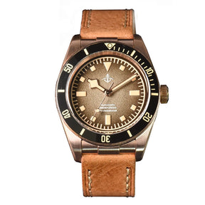 Hruodland Men’s Bronze Automatic Diver Watch 39mm – Sapphire Crystal, 20Bar Water Resistance, C3 Luminous, PT5000/SW200