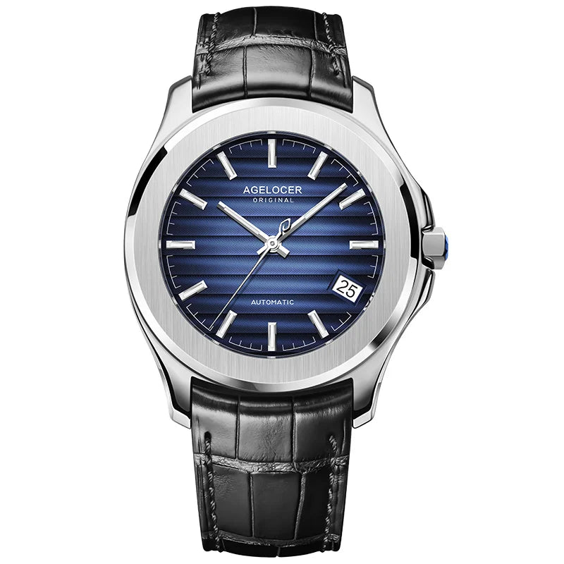 Agelocer Baikal Men’s Luxury Automatic Watch - Gold Business Edition with Big Calendar