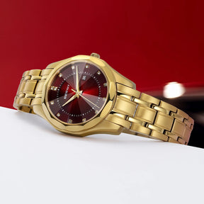BERNY Women's Quartz Watch – Gold Stainless Steel Waterproof Fashion Watch