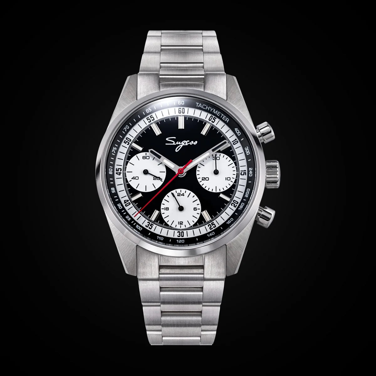 Sugess S465 Men’s Chronograph Watch 38mm – Mechanical, Gooseneck Movement, Sapphire Crystal, Roulette Dial