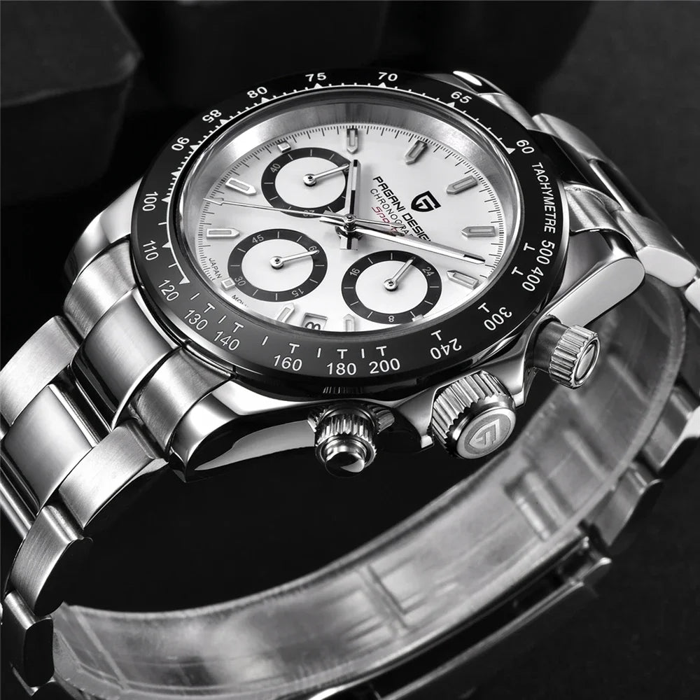 PAGANI DESIGN Men's Chronograph Quartz Watch – Sapphire, Stainless Steel, VK63