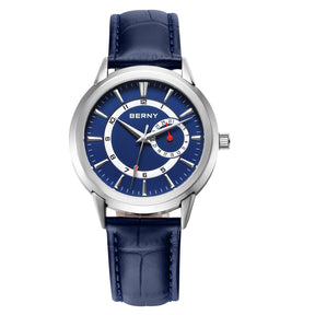 BERNY Men's Luxury Quartz Watch – Elegant Stainless Steel Dress & Business Wristwatch with Date Calendar