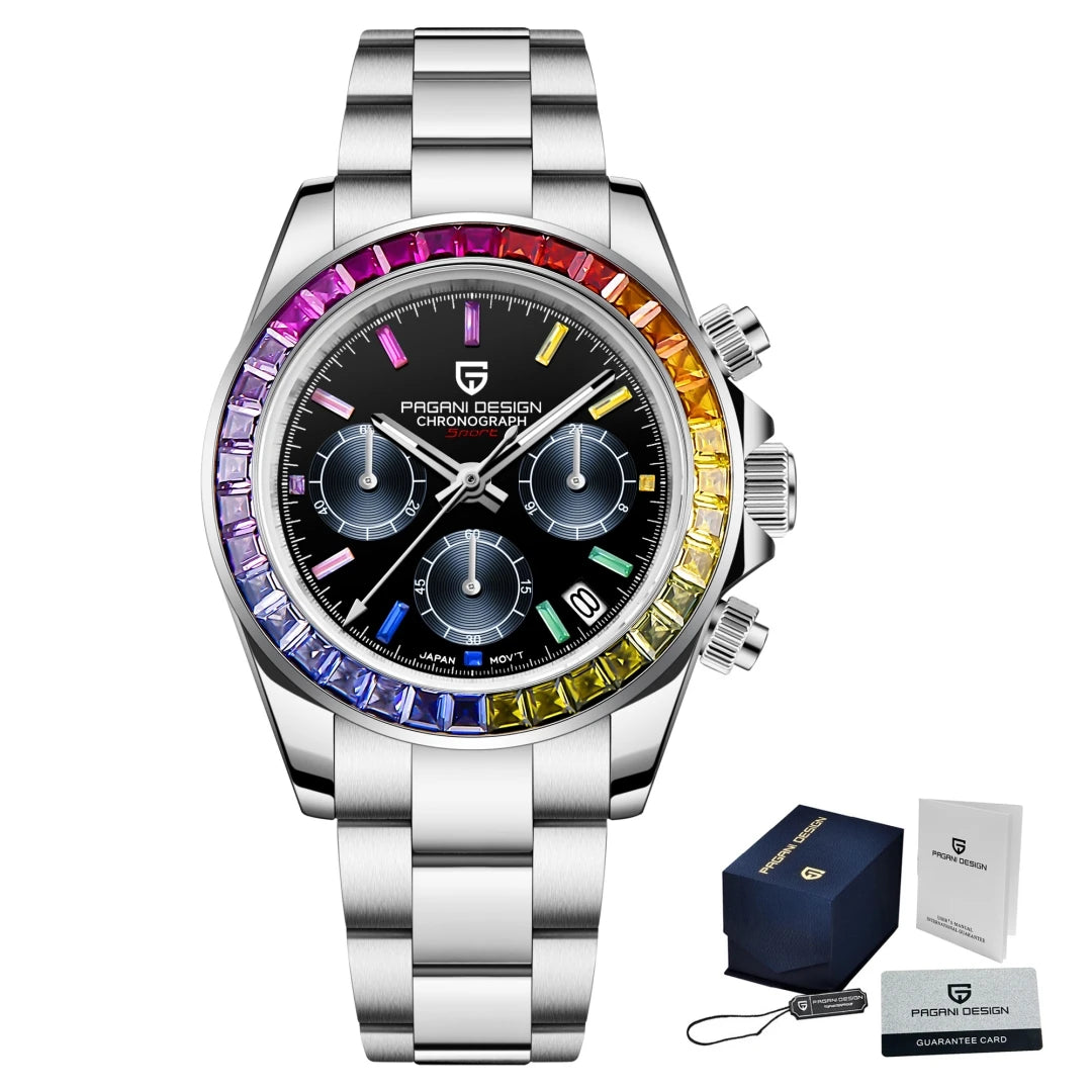 PAGANI DESIGN Men's Chronograph Quartz Watch – Sapphire, Stainless Steel, VK63