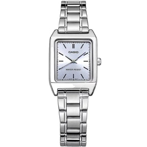 Casio Women’s Quartz Watch – Luxury Tonneau Stainless Steel Waterproof Ladies Wristwatch LTP-V007D