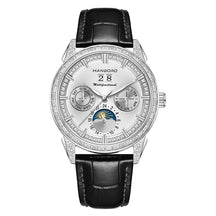 Hanboro 41.5mm Mechanical Watch: Automatic Multi-Dial with Day, Month, Date & Crystal Bezel