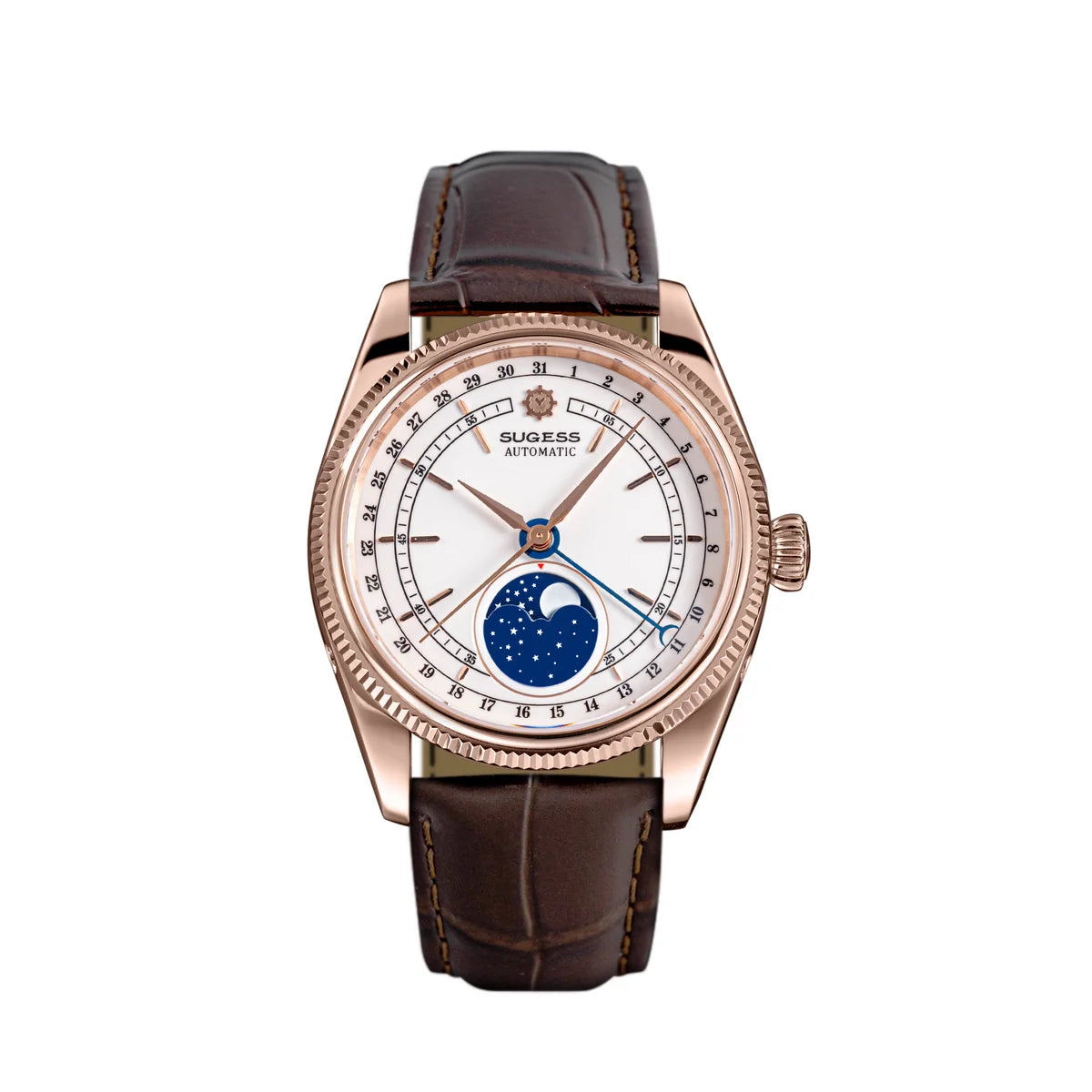 Sugess Men’s Automatic Watch 40mm – ST2108 Movement, Moonphase, Sapphire Crystal