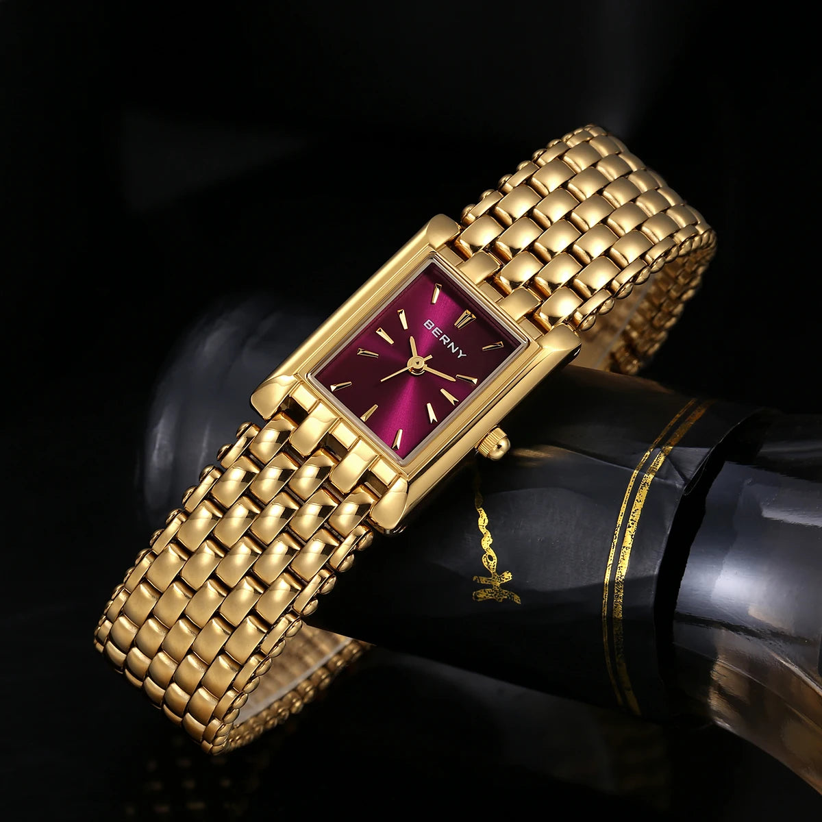 BERNY Women's Gold Watch Stainless Steel Quartz