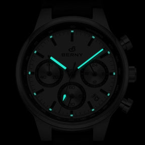 BERNY Men’s Chronograph Watch – Luxury Quartz, Sapphire, Waterproof