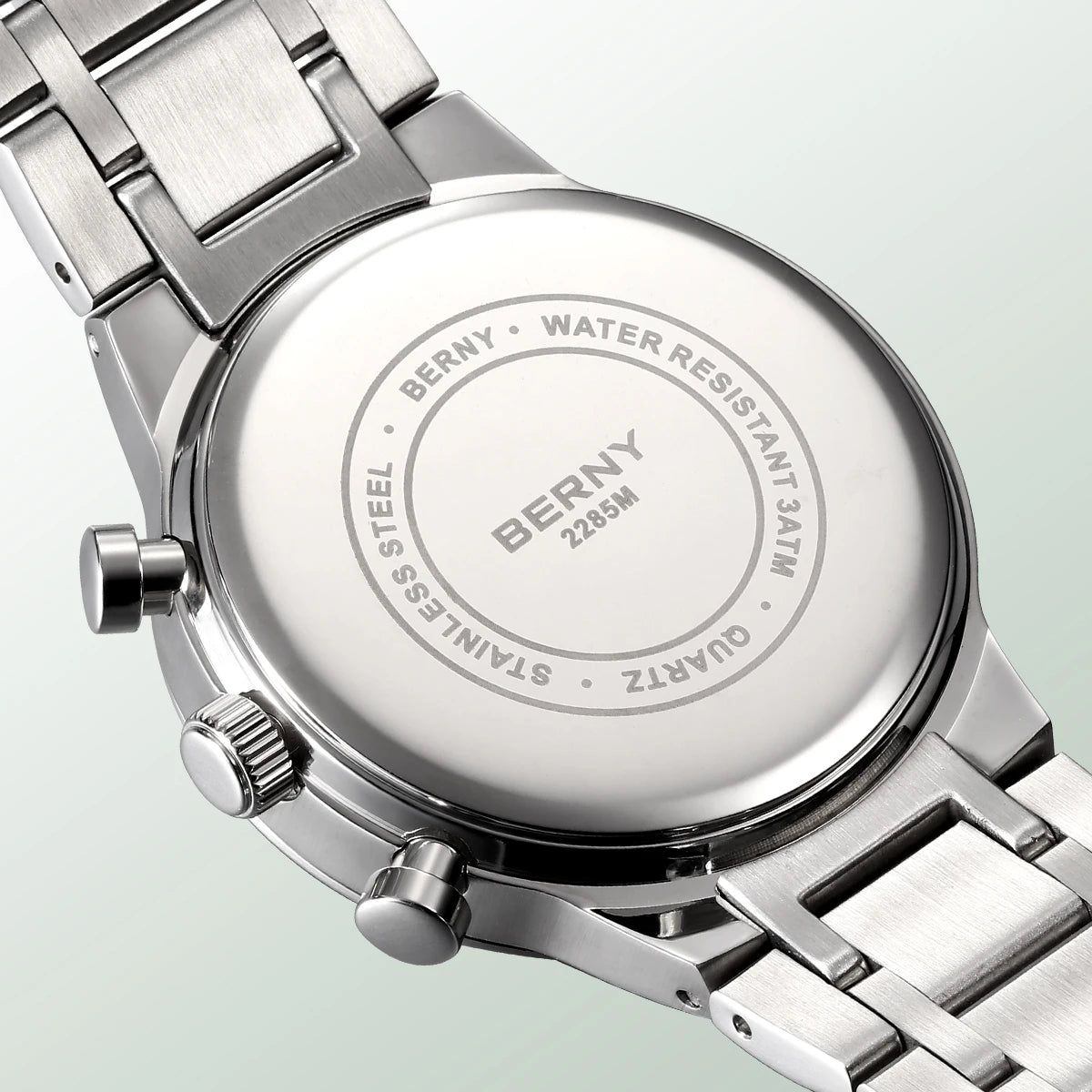 BERNY Men's Chronograph Quartz Watch – Luminous Multi-Function Wristwatch