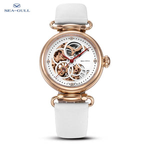 Seagull 6002L Women's Automatic Skeleton Watch – Leather Strap Waterproof