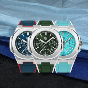 San Martin SN0075 Men's Automatic Watch 43mm – Miyota 9120 Multifunction Waterproof Luminous