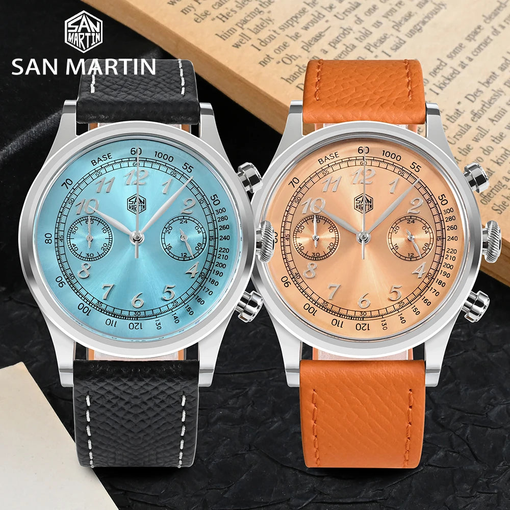 San Martin Men’s Quartz Chronograph Watch – 38mm, Sapphire Crystal
