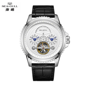 Seagull Flywheel Men’s Mechanical Watch – 44mm, Sapphire, Dual Time