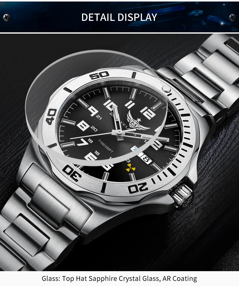 Yelang V1019 44MM Men's Watch NH36 100M Deep Diving Mechanical Automatic Watch