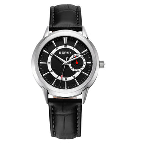 BERNY Men's Luxury Quartz Watch – Elegant Stainless Steel Dress & Business Wristwatch with Date Calendar