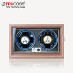 FRUCASE Wooden Watch Winder Box – 4-Slot Automatic Watch Storage Display with LED Light