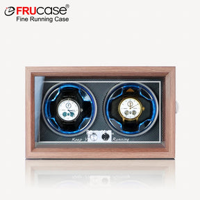 FRUCASE Wooden Watch Winder Box – 4-Slot Automatic Watch Storage Display with LED Light