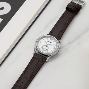 BERNY Men's Quartz Dress Watch 38mm – Slim Elegant Leather Strap Easy Read
