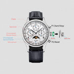 Sugess Men’s Chronograph Watch – ST1908 Mechanical, Moonphase, Swan Neck, Sapphire Crystal