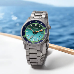 BERNY Men’s Titanium Diver Watch – Automatic, 20ATM