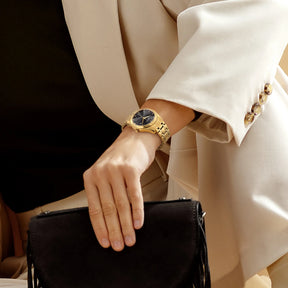 BERNY Women's Quartz Watch – Gold Stainless Steel Waterproof Fashion Watch