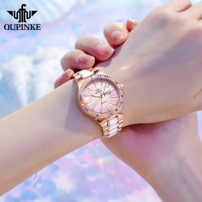 OUPINKE 3283 Women’s Automatic Watch – Luxury Mechanical, Day-Date, 50m Water Resistant