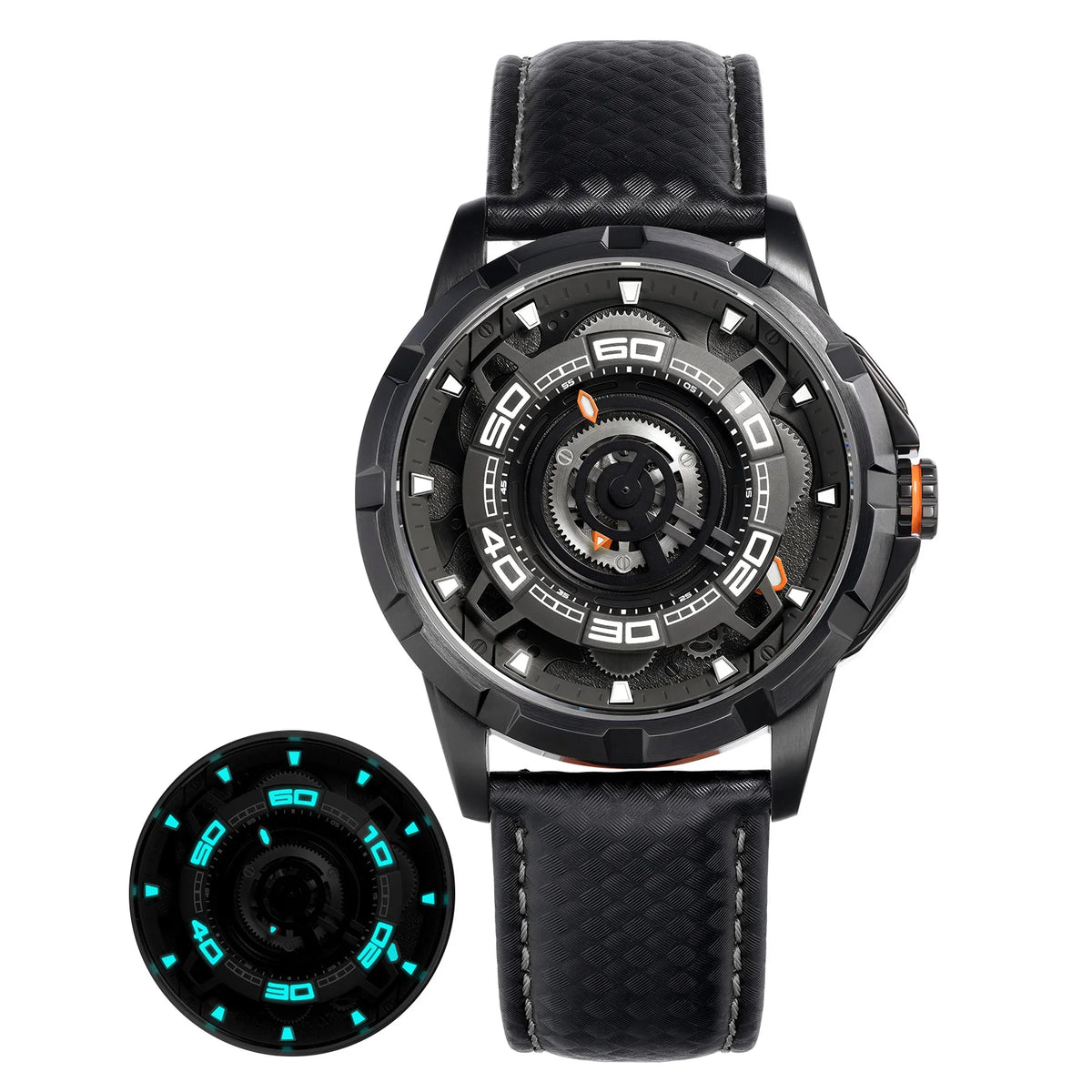 BERNY Automatic Skeleton Watch for Men – 3D Dial, Sapphire Crystal, 5ATM