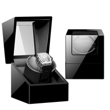 Embers Dual Watch Winder Box – Wooden Automatic Mechanical Watch Storage Case with 2 Ports Display & Safe Winding