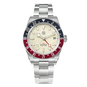 San Martin SN0109 GMT Automatic Watch – 39mm Sapphire Crystal, NH34 GMT Men's Luxury Watch