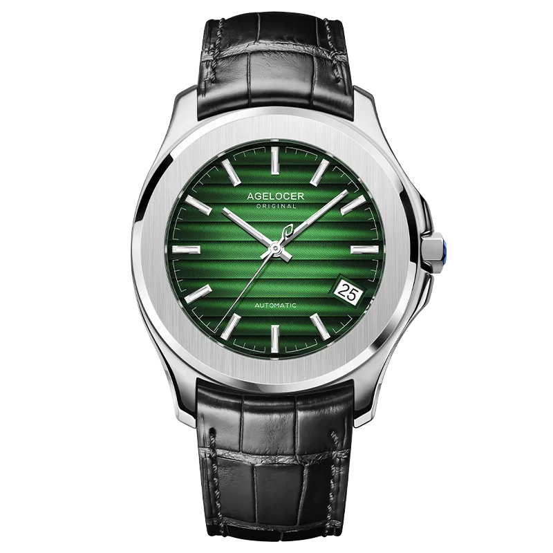Agelocer Baikal Men’s Luxury Automatic Watch - Gold Business Edition with Big Calendar