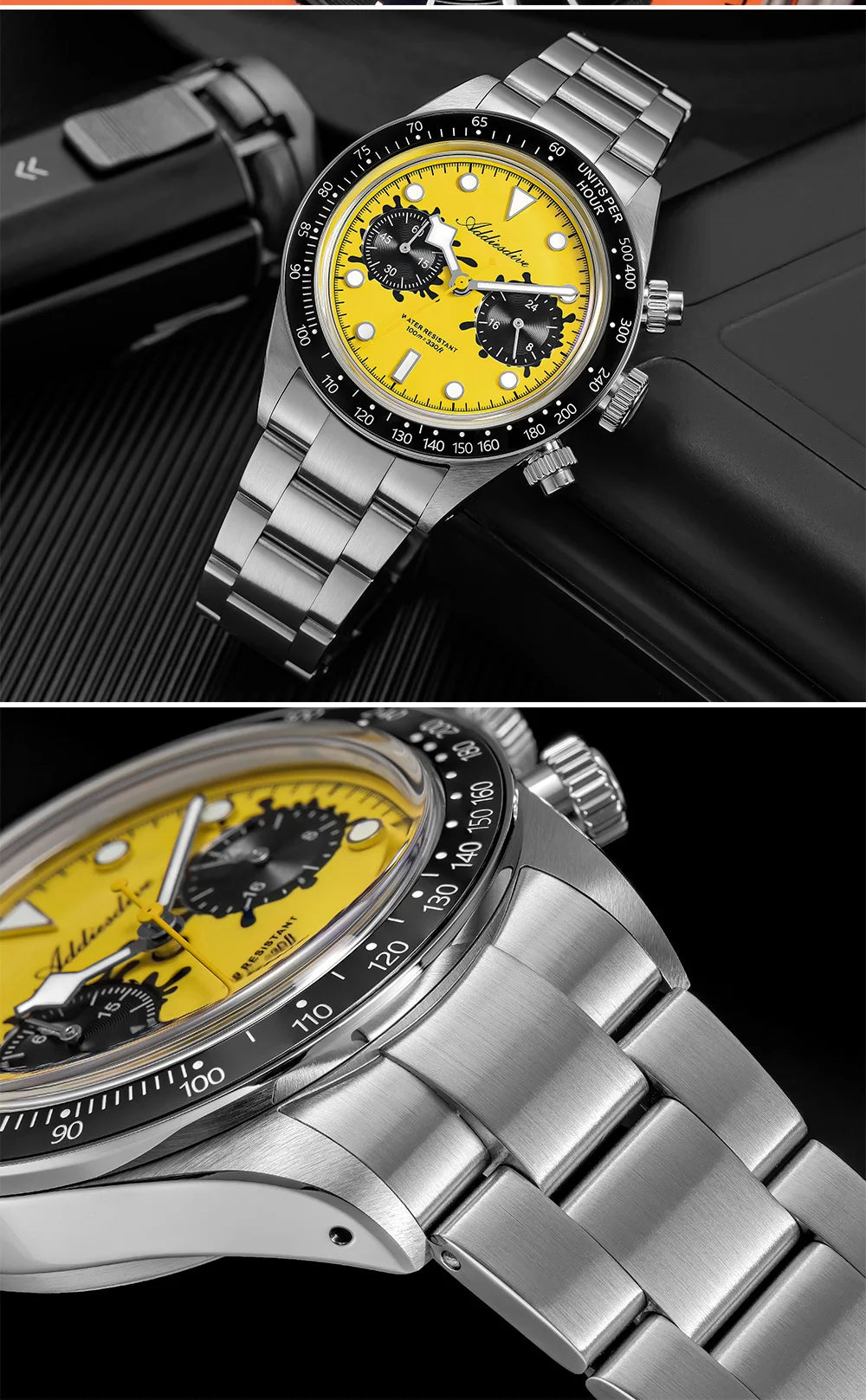 Addiesdive AD2520 Chronograph Watch – VK64 Quartz, 100M Waterproof