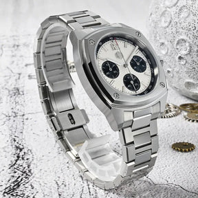 San Martin Men's Chronograph Watch 39.5mm – VK63 Quartz Panda Dial 100M Waterproof Sapphire