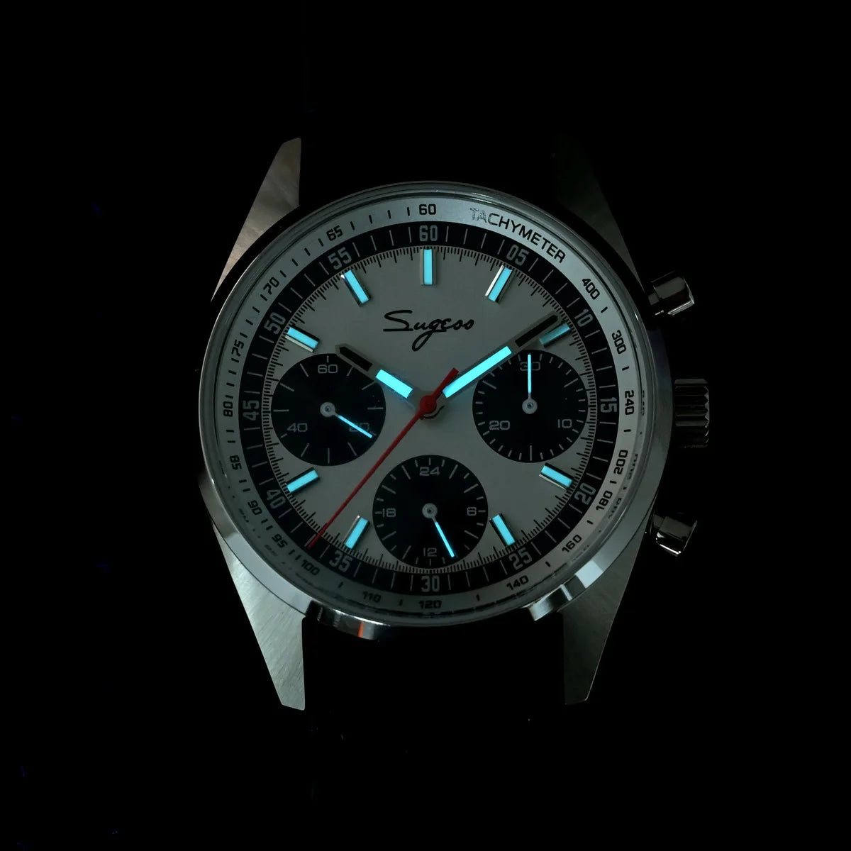 Sugess S465 Men’s Chronograph Watch 38mm – Mechanical, Gooseneck Movement, Sapphire Crystal, Roulette Dial