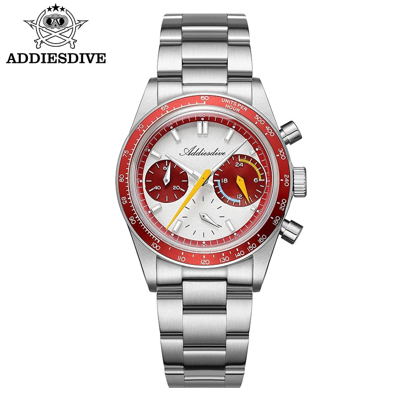 Addiesdive VK63 Chronograph Watch – Racing Style, 100M Waterproof