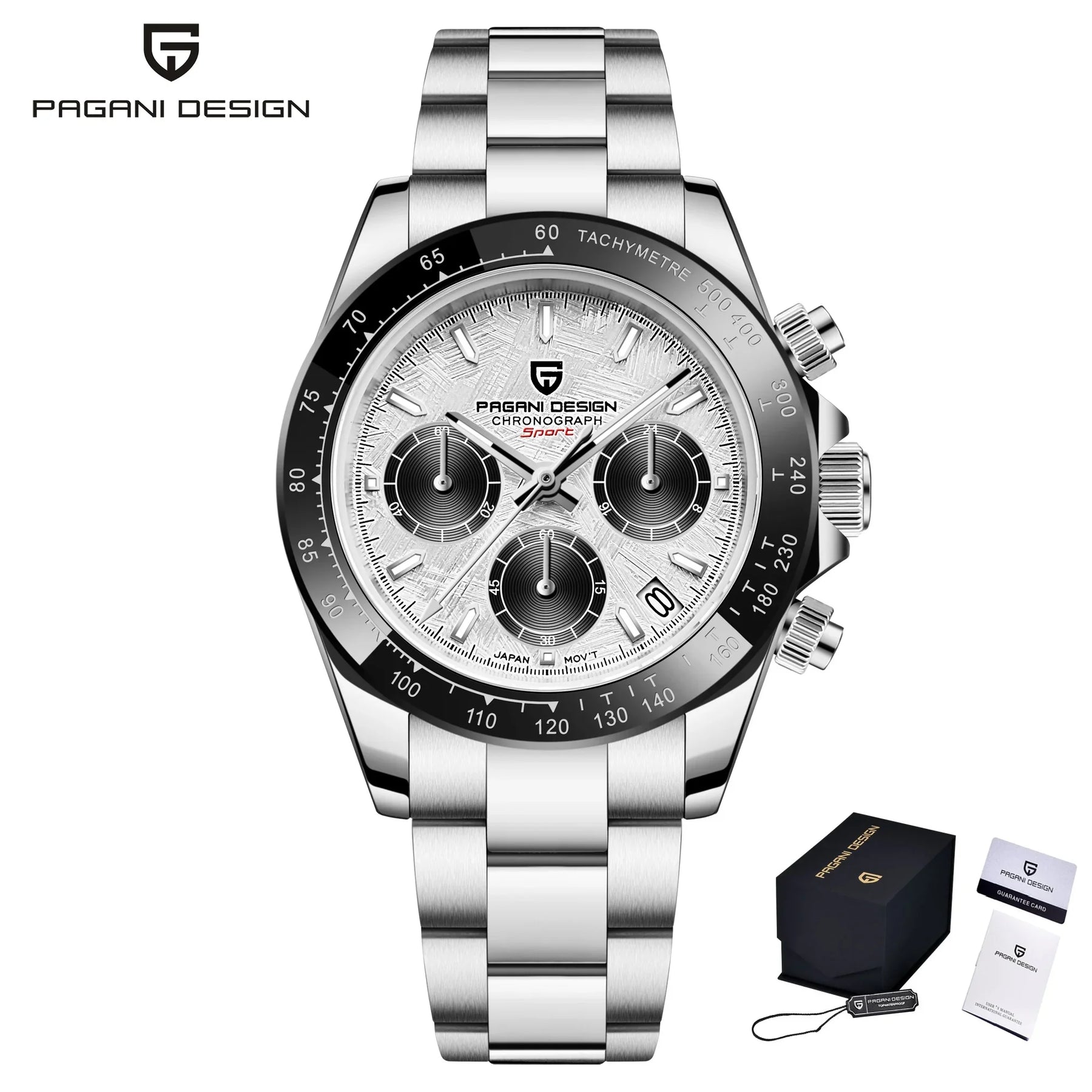 PAGANI DESIGN Men's Chronograph Quartz Watch – Sapphire, Stainless Steel, VK63