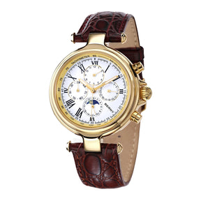 BERNY Men’s Automatic Dress Watch – Sun & Moon Phase, Leather Strap
