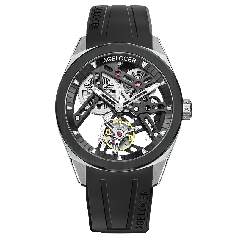 AGELOCER Men’s Tourbillon Watch – 80 Hour Power Reserve, Sapphire, 42mm