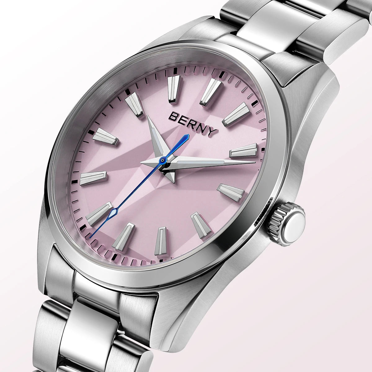 BERNY Women's Quartz Watch 39mm – Sapphire AR Coated 100M Waterproof Stainless Steel