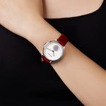 Seagull Women's Automatic Watch ST17 – Red Leather Strap Stainless Steel Waterproof 6130L